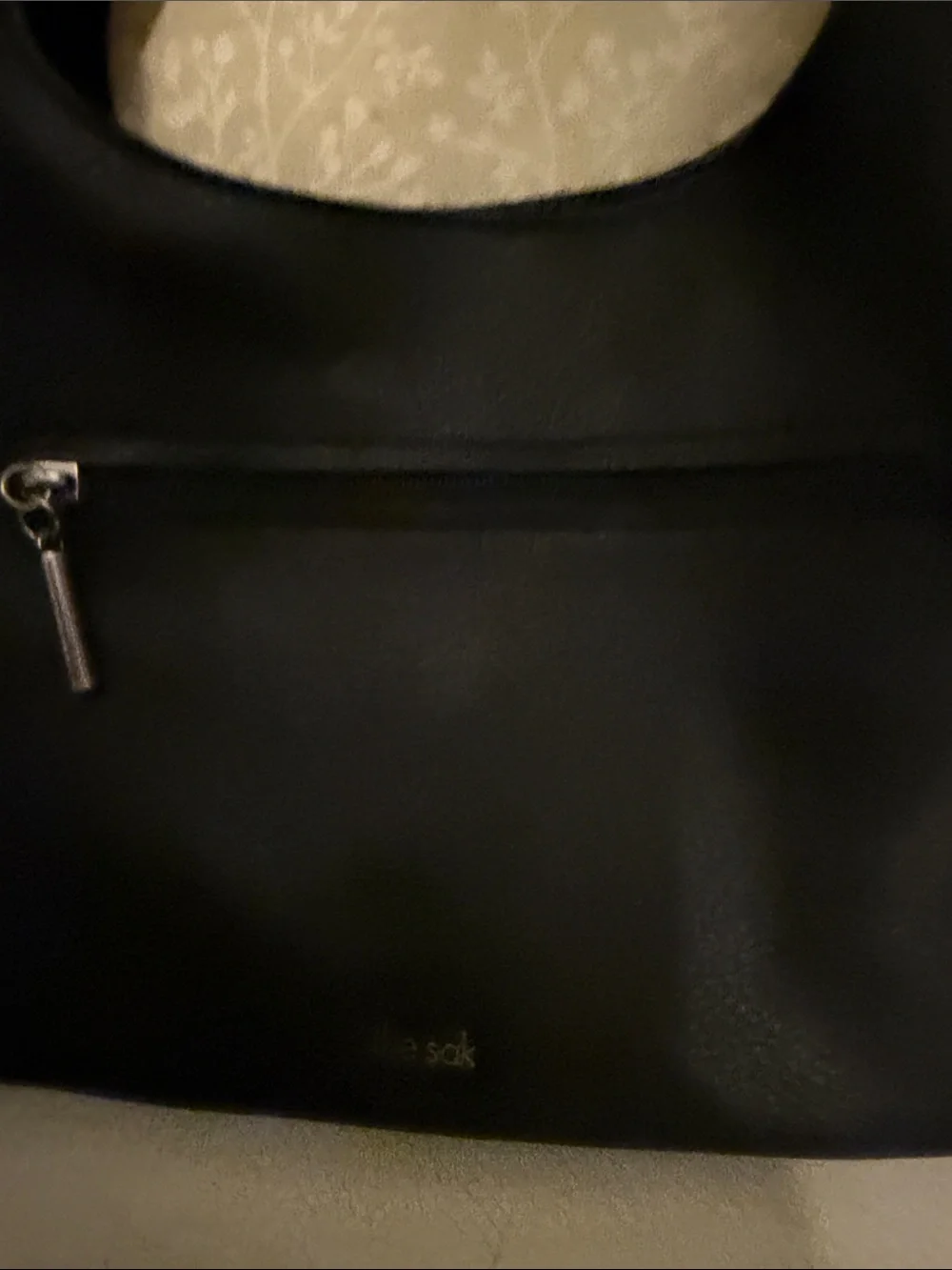 The Sak Rylan Black Leather Satchel Hobo Bag